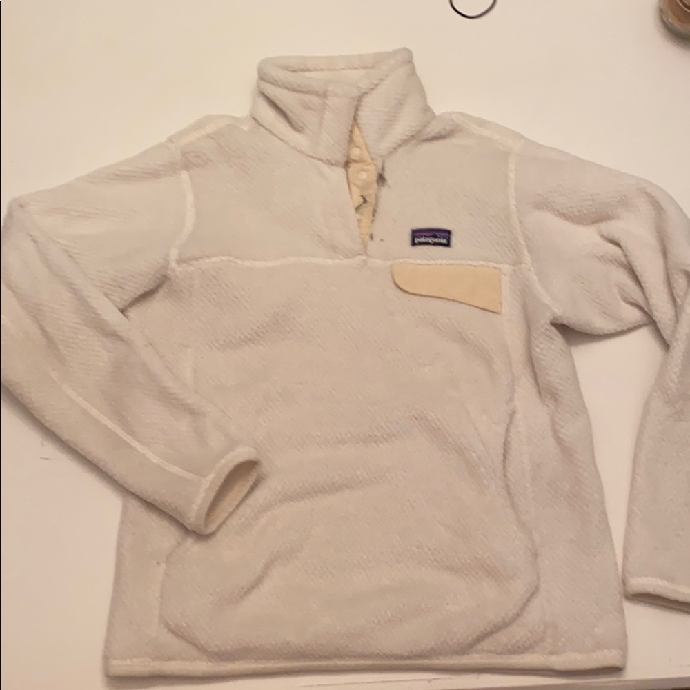 Patagonia White & Tan retool Snap T Pullover